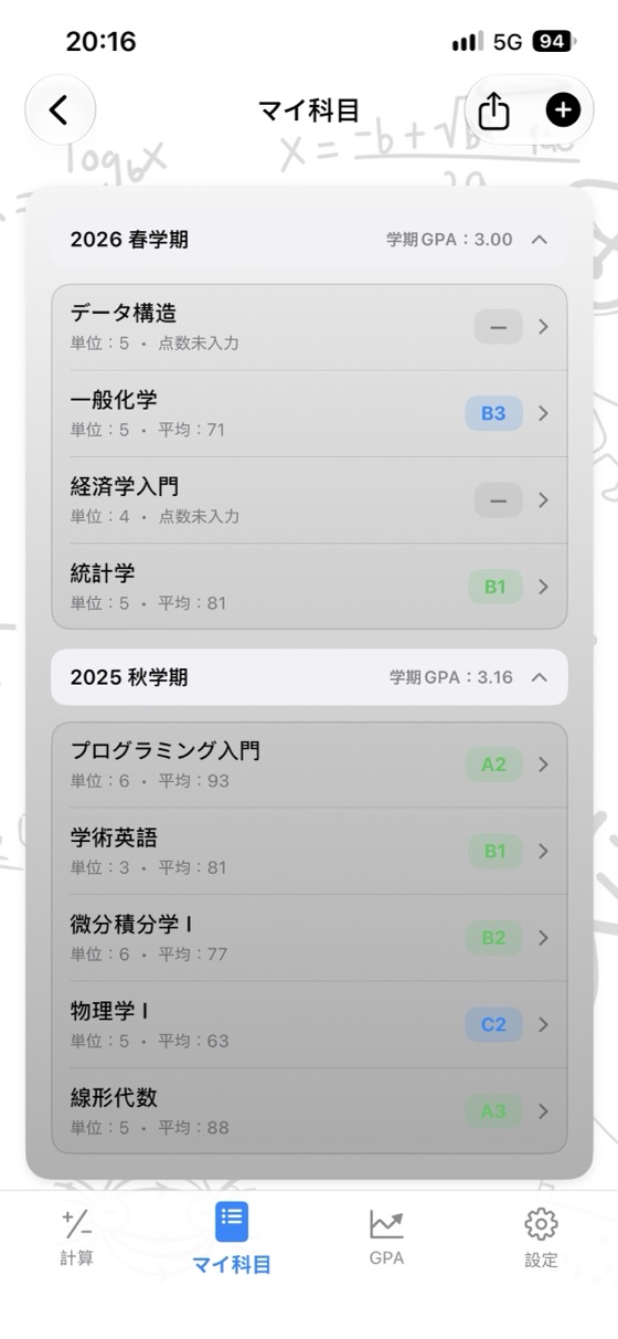 マイ科目